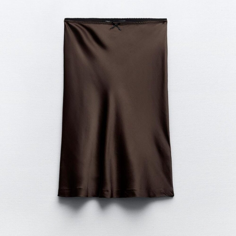 Zara Brown Midi/Mini Skirt Sz XS